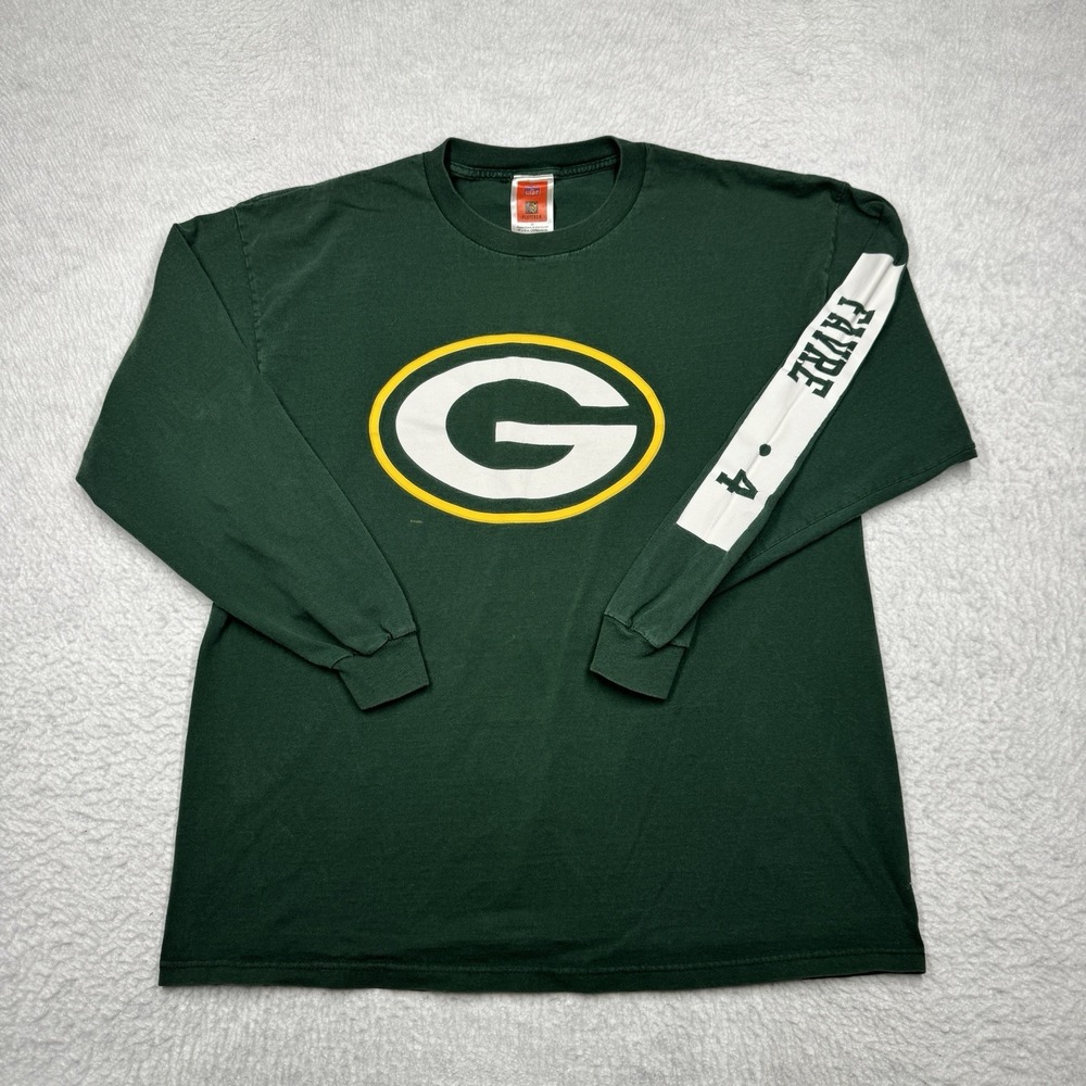 Vintage Green Bay Packers Long Sleeve Shirt Brett Favre #4 by Players Inc XL